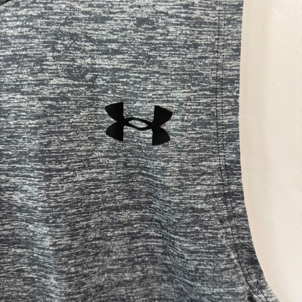 Under Armour Mens Tech Tank Gray Heather Fitted Training Gym Shirt S 1382795-025 - Picture 7 of 8